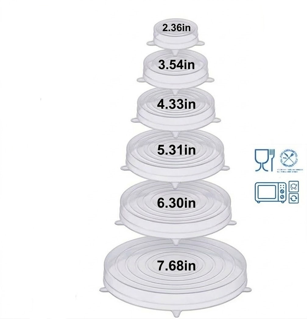 Wirov™ Silicone Stretch Lids Reuseable Microwave Safe Flexible Covers (offer)