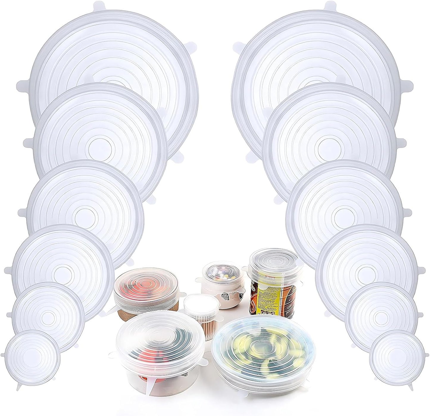 Wirov™ Silicone Stretch Lids Reuseable Microwave Safe Flexible Covers (offer)