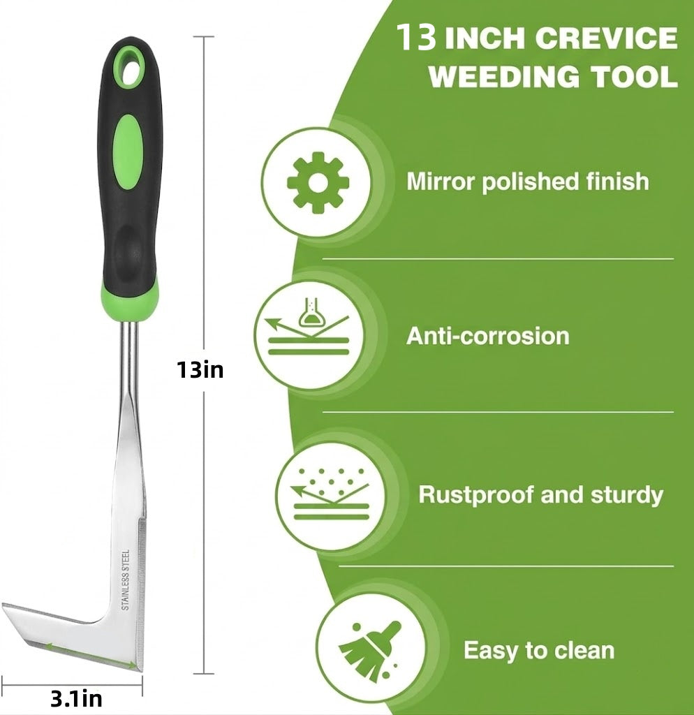 Wirov™  Multipurpose Crevice Weeding Tool with Ergonomic Handle