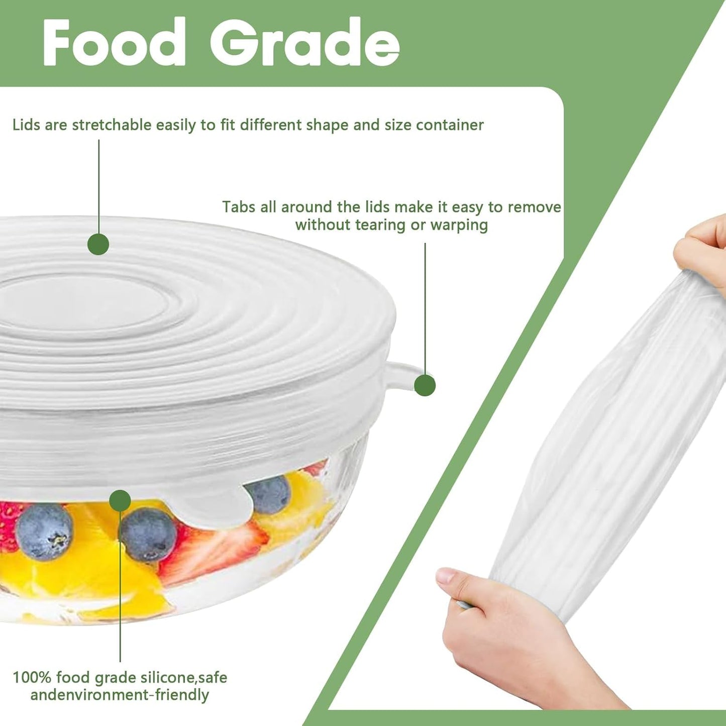 Wirov™ Reusable Silicone Lids — 6 PCS Stretch Bowl & Pot Covers