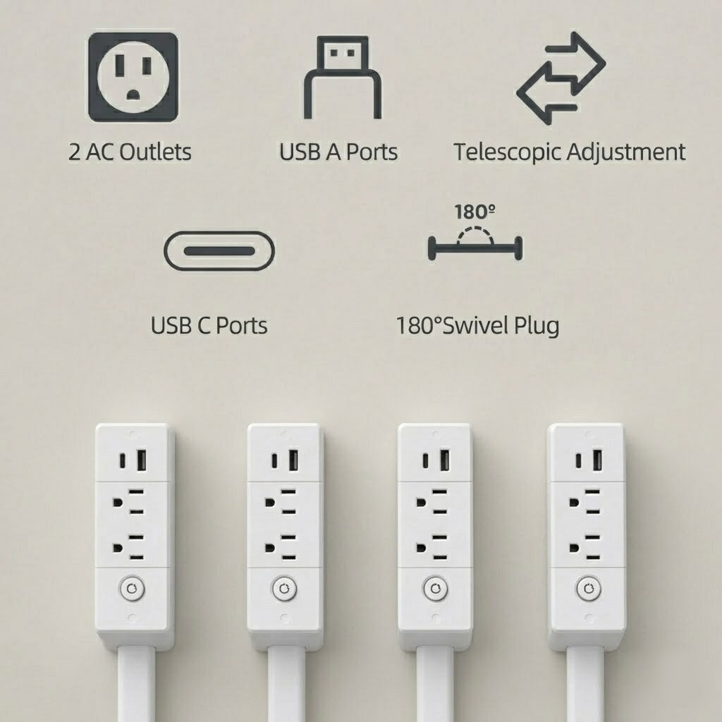 Wirov™ Electrical Outlet Extender-Swivel & Extendable Plug (offer)
