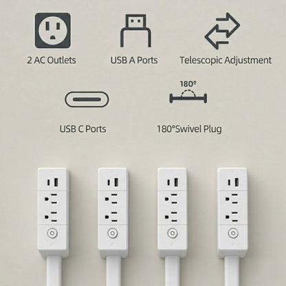 Wirov™ Electrical Outlet Extender-Swivel & Extendable Plug (offer)