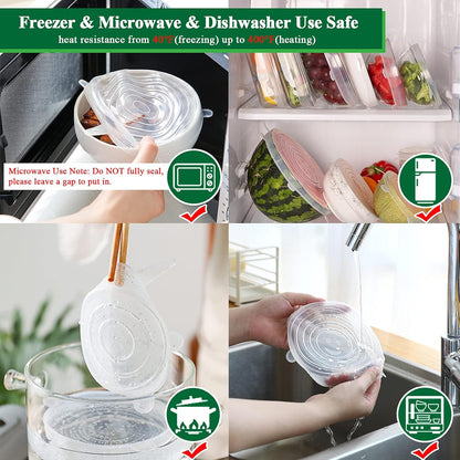 Wirov™ Reusable Silicone Lids — 6 PCS Stretch Bowl & Pot Covers