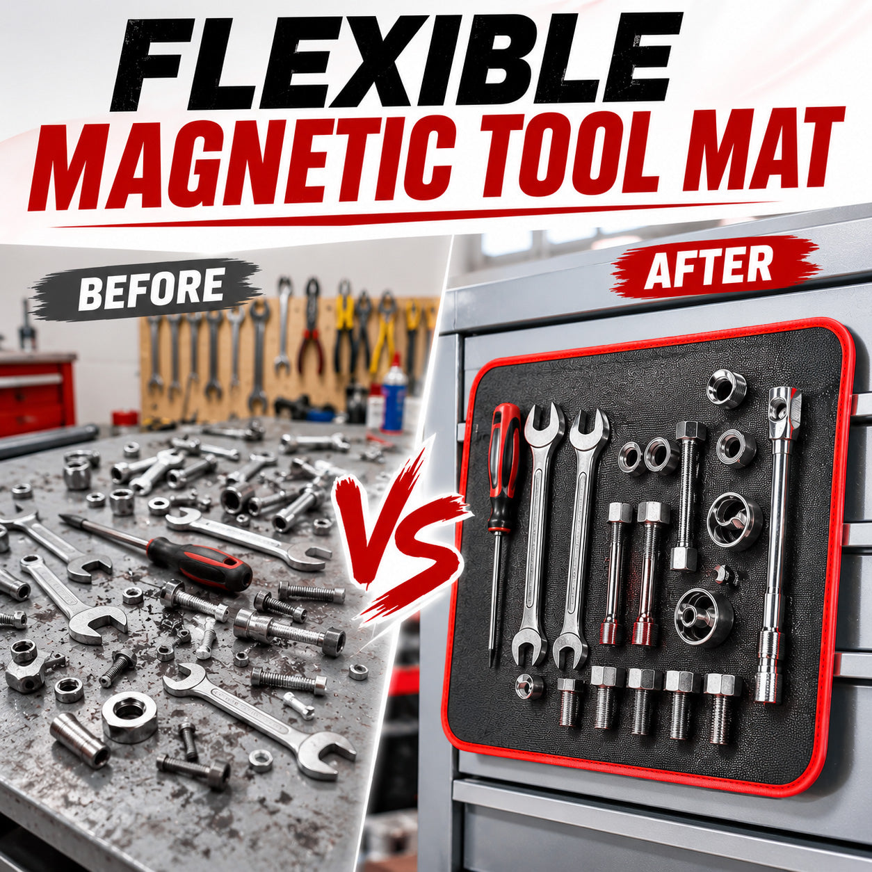 Purio™ Magnetic Tool Tray Mat – Flexible Workshop Organizer for Metal Surfaces (Offer)