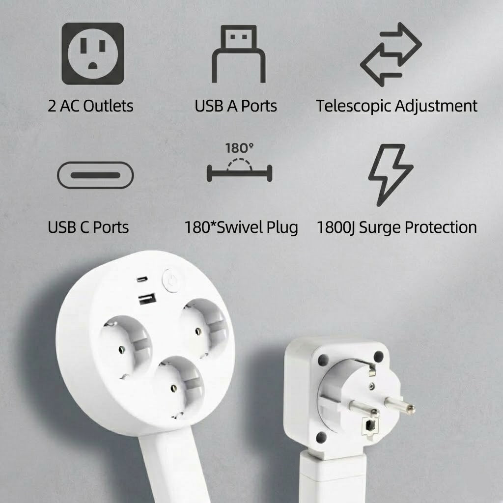 Wirov™ Electrical Outlet Extender-Swivel & Extendable Plug