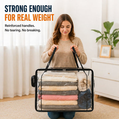 🔥LIMITED TIME 50% OFF📦Aovego® Large Heavy-Duty Thick Plastic Clear Storage Bag for Clothes, Moving & Storage (Offer)