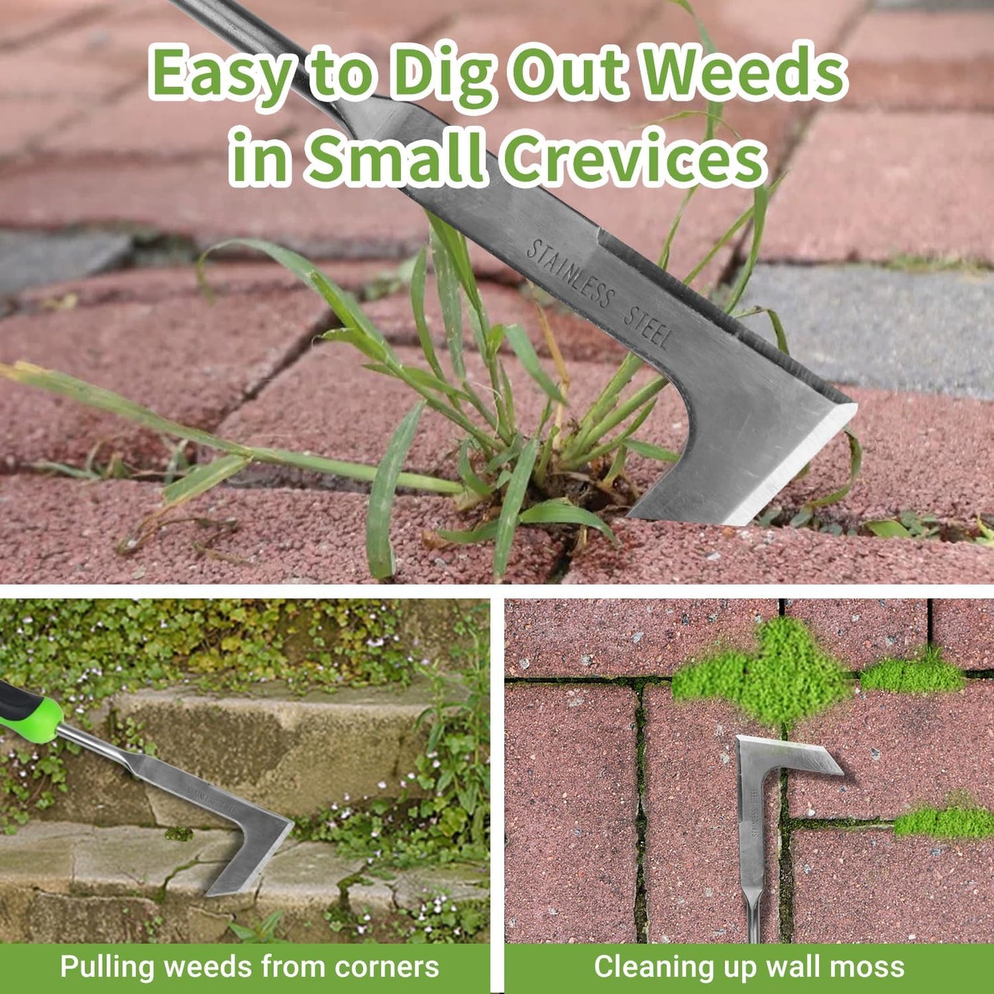 Wirov™  Multipurpose Crevice Weeding Tool with Ergonomic Handle