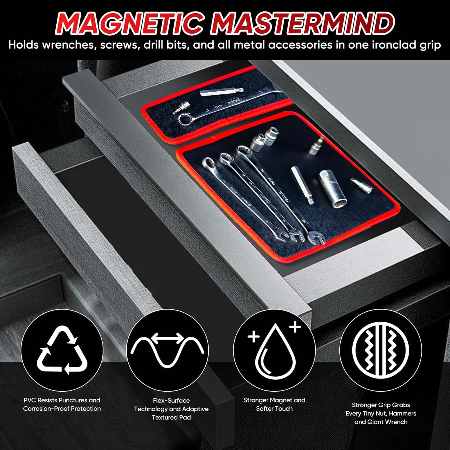 Purio™ Magnetic Tool Tray Mat – Flexible Workshop Organizer for Metal Surfaces (Offer)