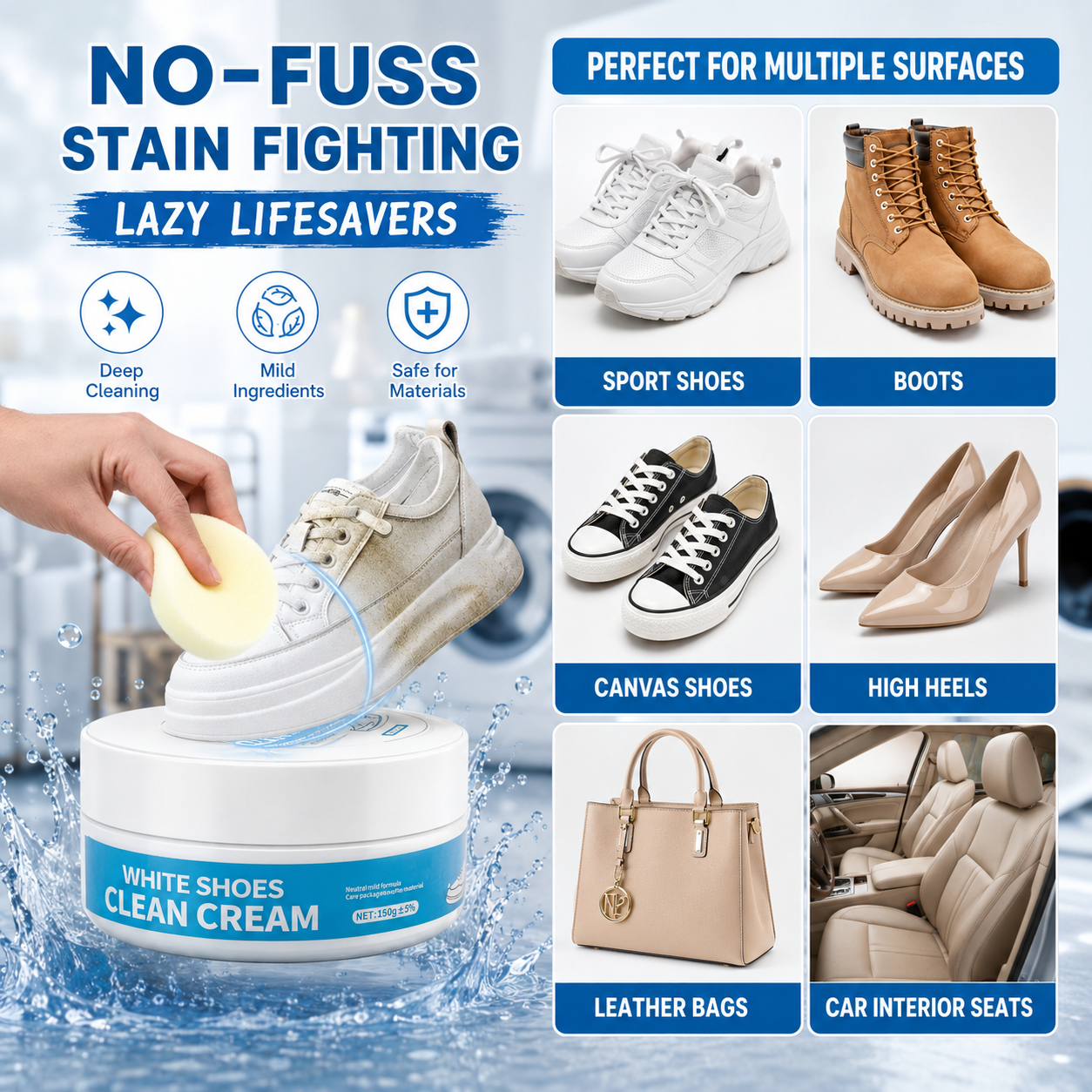 Wirov™ White Shoe Cleaning Cream - No Water Needed