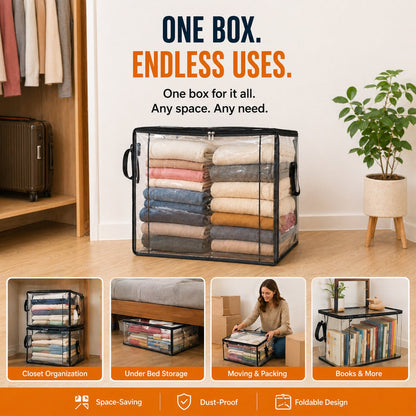 🔥LIMITED TIME 50% OFF📦Aovego® Large Heavy-Duty Thick Plastic Clear Storage Bag for Clothes, Moving & Storage (Offer)
