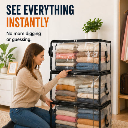 🔥LIMITED TIME 50% OFF📦Aovego® Large Heavy-Duty Thick Plastic Clear Storage Bag for Clothes, Moving & Storage (Offer)